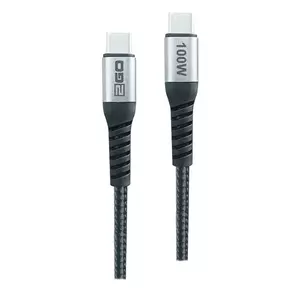 USB kabelis 2GO 797511 USB 2.0 2 m USB C Melns Sudrabs