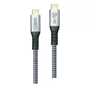 USB Cable 2GO 797515 USB 3.2 Gen 2x2 2m USB C Silver