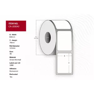 Printer label Capture CA-LB3042 White Roll Direct thermal 1000 labels