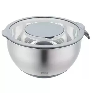 KINGHoff KH 1862 Multifunctional Stainless Steel Bowl with Lid, 5L, Gray