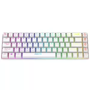 Aqirys Mira Keyboard Gaming USB Bluetooth QWERTY 68 Keys RGB White