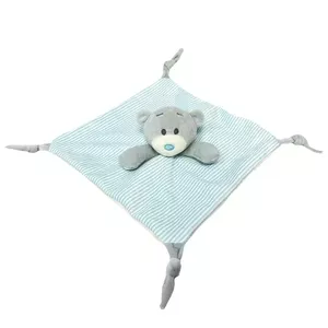 Soft cuddly toy TULILO Milus Bear blue-cream, plush comfort toy 25x25 cm