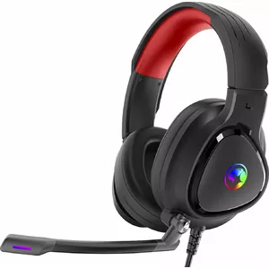 Vadu ausu austiņas Marvo HG8958 ar galvas stīpu — 20–20000 Hz, kabelis 2,1 m, 297 g, melni/sarkanas