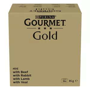 Влажный корм для кошек Purina Nestlé GOURMET Gold Mus Mix — 96 x 85 г, 4 вкуса, для взрослых, влажность 77.5%