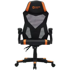 Spēļu krēsls Canyon Flow MCH01 Ciets sēdeklis Melns Oranžs 120 kg
