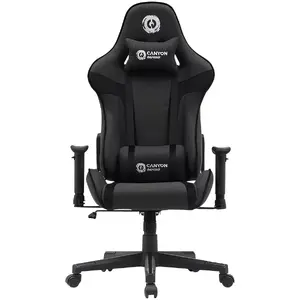 Gaming chair CANYON Crest FCH01 — fabric upholstery, grey, ergonomic design, adjustable height and reclining