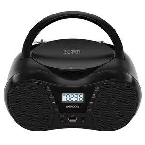 Boombox SENCOR SPT2300BK — CD player, MP3, USB, Bluetooth 5.1, FM, AUX, 4W, battery/AC