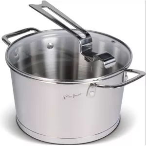Stainless steel stew pot LAMART LT1274, 18 cm, induction compatible, glass lid