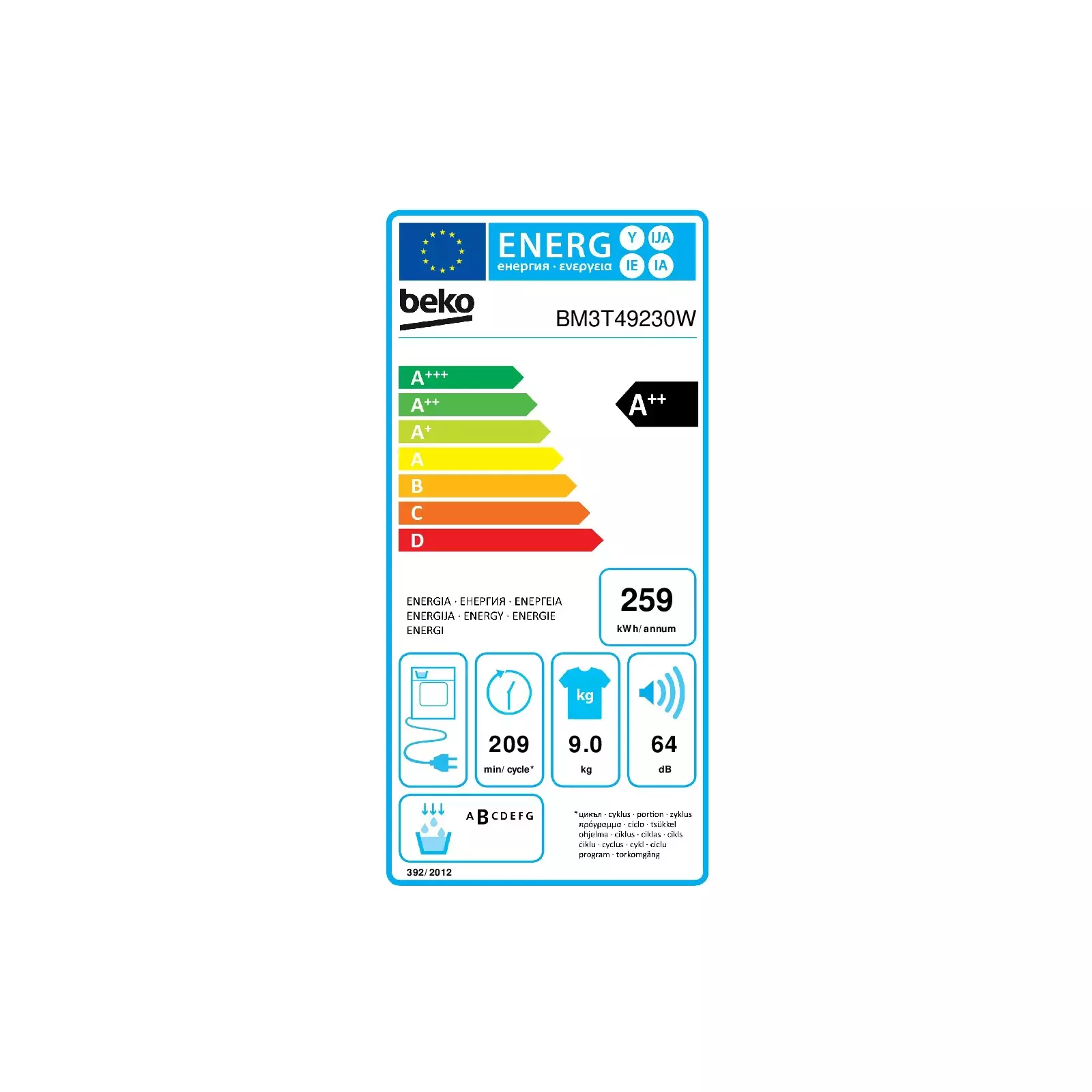 Žāvēšanas iekārta Beko BM3T49230W 123456 Photo 7