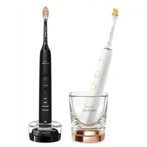 Electric sonic toothbrush Philips DiamondClean HX9914/69 — battery, timer, adjustable speed, Deep Clean/Gum Care/Whitening, 2 handles, 2 heads
