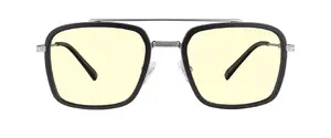 Компьютерные очки GUNNAR EDI-12309 — унисекс, квадратная оправа, ширина линзы 5,5 см, перемычка 2,1 см, дужка 14,7 см, жесткий футляр