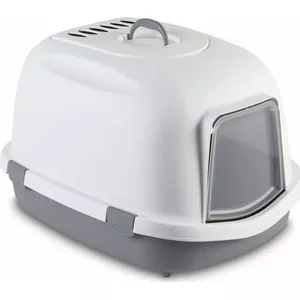 Litter box Triton Stefanplast Super Queen XXL with filter, white‑gray, 71×55×46.5 cm