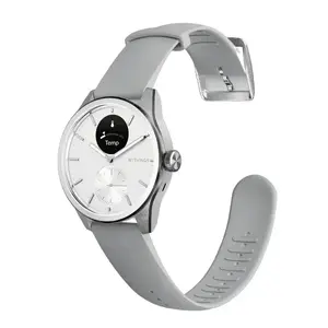 Viedpulkstenis Withings ScanWatch 2 42 mm nerūsējošais tērauds, OLED 0.63" (1.6 cm), balts fluoroelastomēra siksniņa