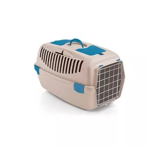 Pet transport cage Stefanplast Gulliver 3 with metal door 61×40×38 cm white travertine