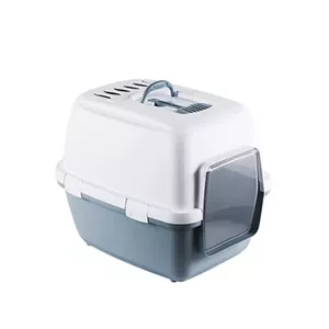 Закрытый кошачий туалет Stefanplast Cathy Comfort, 58×45×48 см, бело‑голубой
