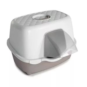 Туалет для кошек Stefanplast Tres Chic Outdoor 56×54,5×39 см бело‑светло‑серый