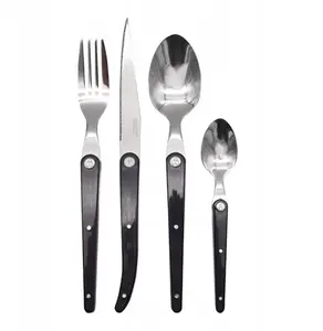 Cutlery set Laguiole 16-piece Carbon – stainless steel flatware with carbon handles, service for 4