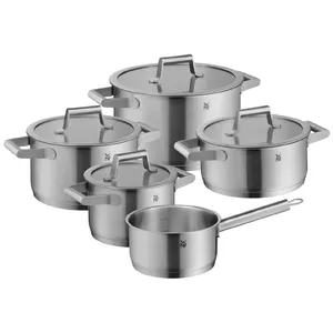 Cooking pot set WMF Comfort Line 0732556040 Stainless steel Cromargan 9 pcs with TransTherm base and glass lids