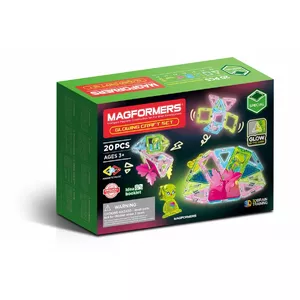 Магнитный конструктор MAGFORMERS Glowing Craft 20 деталей — магнитные панели с эффектом светящегося в темноте