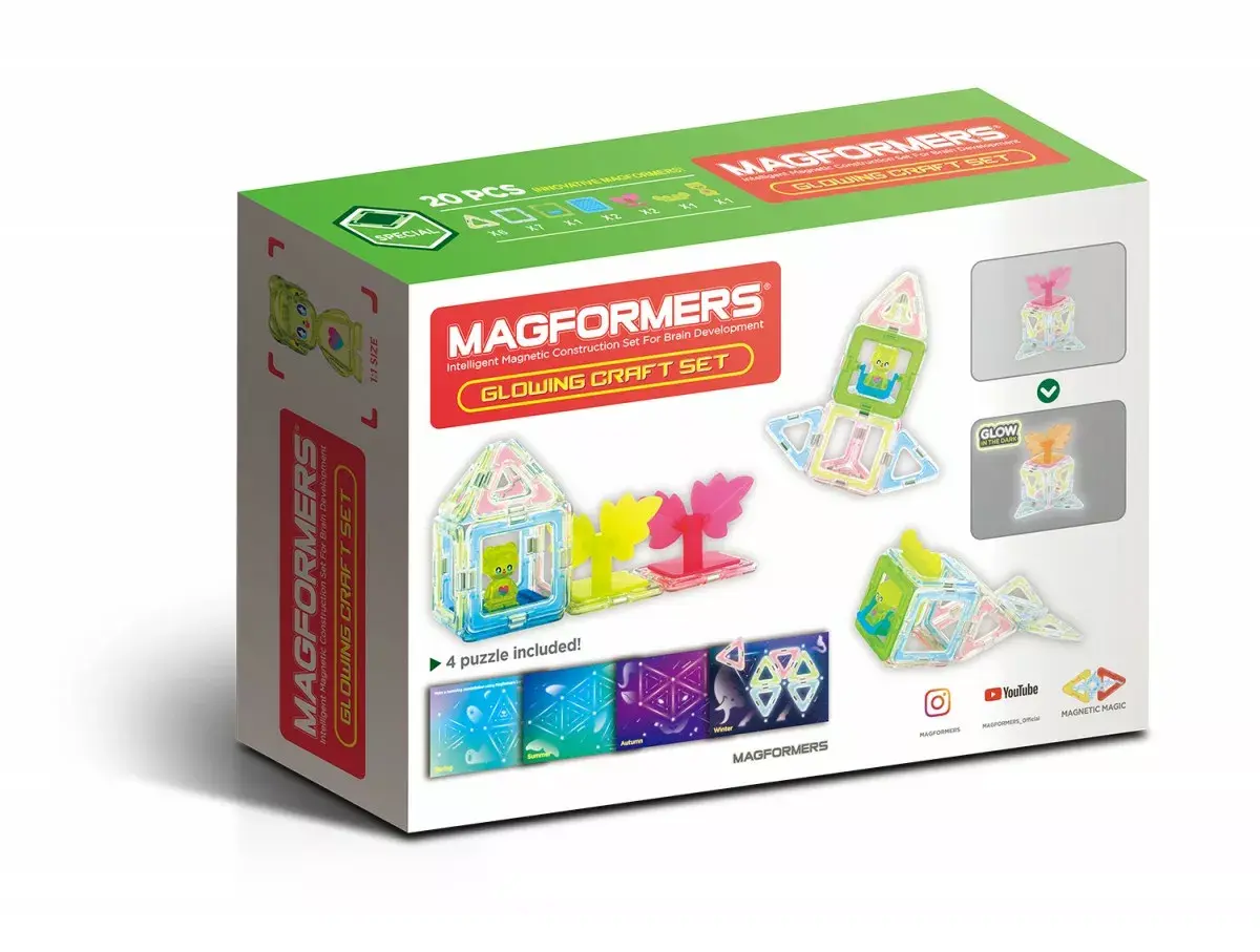 MAGFORMERS Glowing Craft 20 gab. magnētiskais komplekts Photo 2
