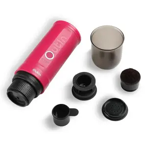 Portable Espresso Machine OUTIN Outin Nano Black, Pink — 20 bar, ground coffee, 7500 mAh battery, 670 g
