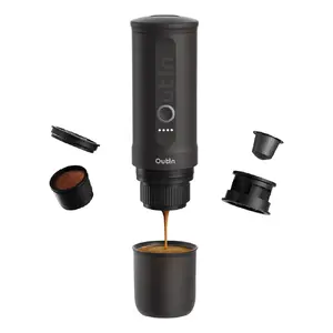 Coffee machine OUTIN Outin Nano Grey — ground coffee input, 20 bar, 7500 mAh battery, 670 g