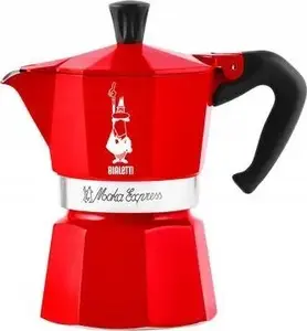 Moka pot BIALETTI Moka Express Nutcracker 3-cup, red, stovetop espresso maker
