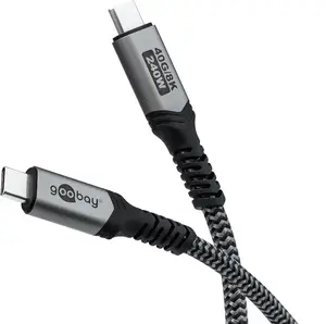 Кабель USB Goobay 74211 USB Type-C - USB Type-C 1 м 40 Гбит/с черный и серый