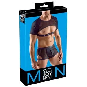 Мужская футболка Svenjoyment 21618931731 XL, укороченная с открытой грудью, 90% полиэстер/10% спандекс, сетчатая вставка