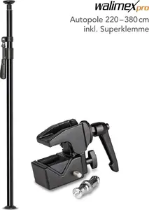 Штанга/телескопическая стойка walimex Autopole 220–380 см с Super Clamp