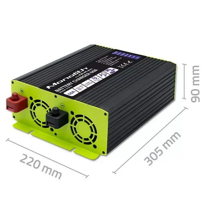 Lādētājs QOLTEC 51916 60A 12V Photo 6