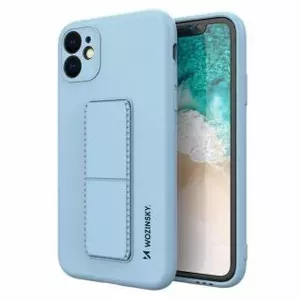Aizmugurējais vāciņš Wozinsky - Wozinsky Kickstand Case silikona vāciņš ar statīvu iPhone 11 Pro Max gaiši zils 