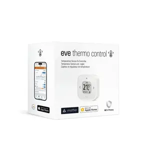 Vieds termohigrometrs Eve Thermo Control no eve systems — saderīgs ar Apple HomeKit, Thread (Matter)