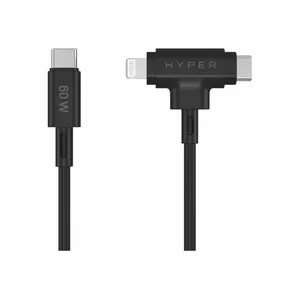 Targus HyperJuice USB kabelis USB 2.0 1,5 m USB C USB C/Lightning Melns