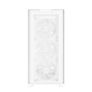PC case ASUS A21 PLUS Micro ATX white — supports Micro ATX/Mini-ITX, 3x120mm front fans, 1x120mm rear, 360mm front radiator, GPU up to 380 mm