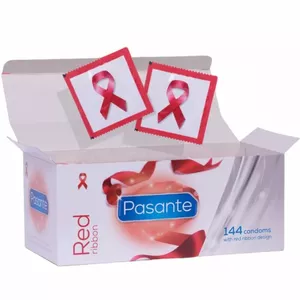 Презервативы PASANTE Red Ribbon 144 шт — латекс, смазка, стандартный размер