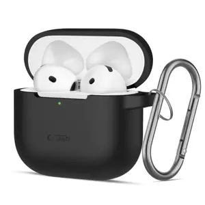 Protective Silicone Hook Case by Tech-Protect for Apple AirPods 4 — Black