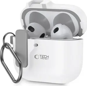 Protective Slim Hook Case for Apple AirPods 4 by Tech‑Protect, White
