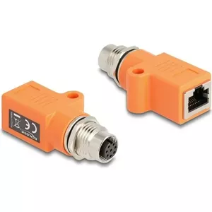 DeLOCK 60618 cable gender changer M12 RJ45 Orange