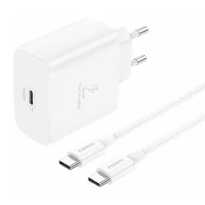 Сетевое зарядное устройство Foneng EU62 USB-C, 45 Вт Power Delivery с кабелем USB-C, белое