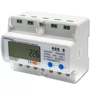 Трёхфазный электросчётчик QOLTEC 50883 Wi‑Fi 400В с ЖК‑дисплеем