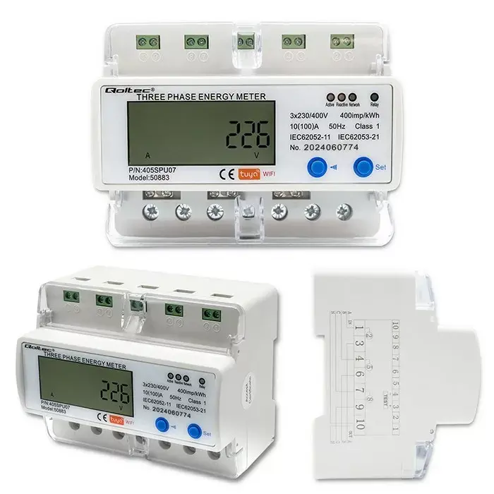 Трёхфазный электросчётчик QOLTEC 50883 Photo 4