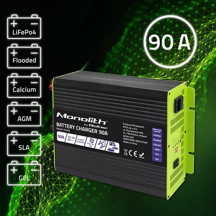 Akumulatora lādētājs QOLTEC 51919 90A 12V Photo 2