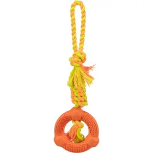 Игрушка для собак Trixie Denta Fun Ring on a Rope — кольцо 12 см, общая длина 41 см