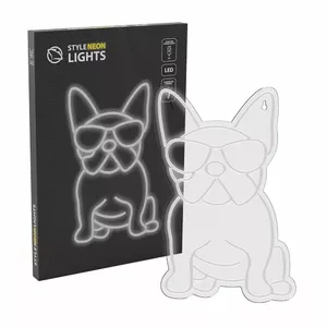 Neon light MANTA Manta SNL66WH French Bulldog White — decorative LED neon sign shaped like a French bulldog