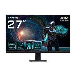 27" GIGABYTE GS27FA Full HD 1920×1080 IPS 180Hz 1 ms LED monitors, 300 cd/m², HDR, DisplayPort 1.4, 2×HDMI 2.0, VESA 100×100, noliekums
