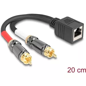 Кабель аудио DeLOCK 0.2 м RJ-45 2 x RCA черный