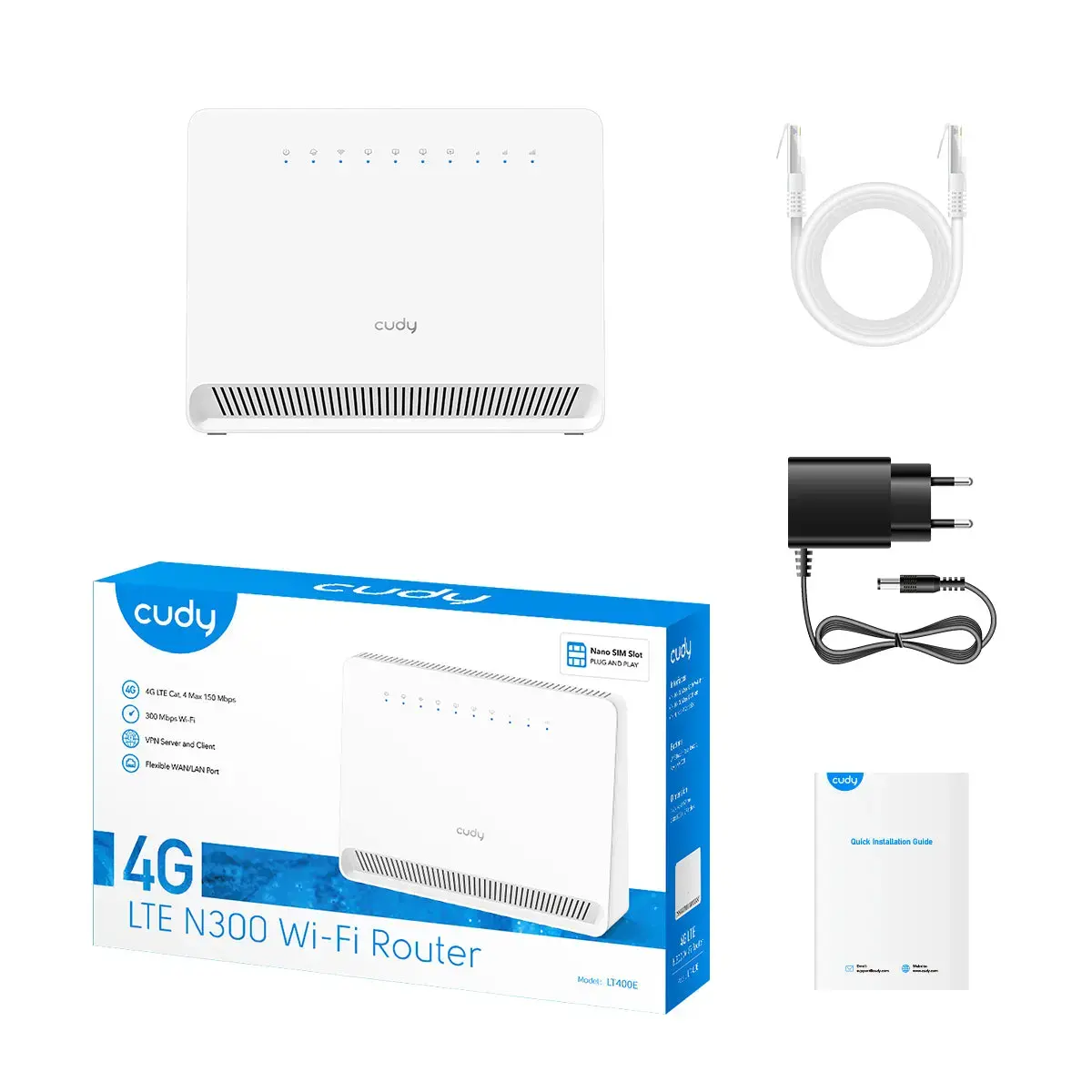 Cudy LT400E tabletop Wi‑Fi 4 router (2.4 GHz, 4G LTE) Photo 5