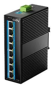 Cudy 8-Port Unmanaged Industrial PoE Switch IF1008P — 8× Gigabit RJ-45 (10/100/1000), 48–57V DC, 1.6 Gbps switching
