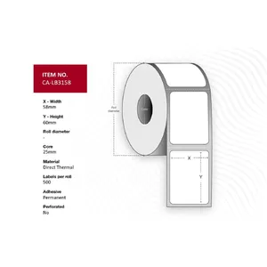 Printer label Capture CA-LB3158 high quality durable adhesive